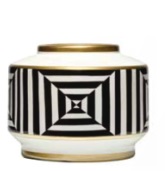 Vaso basso con righe bianco e nero - Linea Vogue - 23x18 cm - Fade